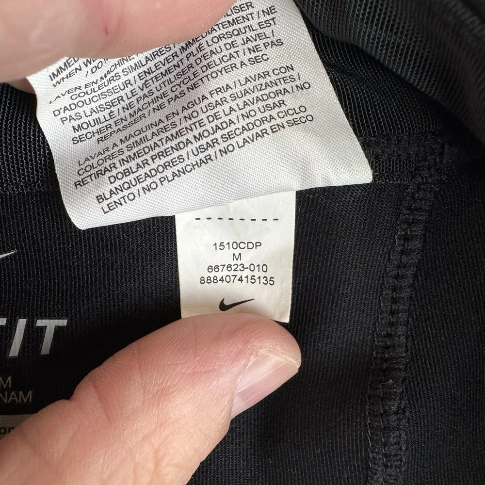 Nike Running‎ Dri-Fit Black Pull-On Drawstring Compression Capris Size Medium